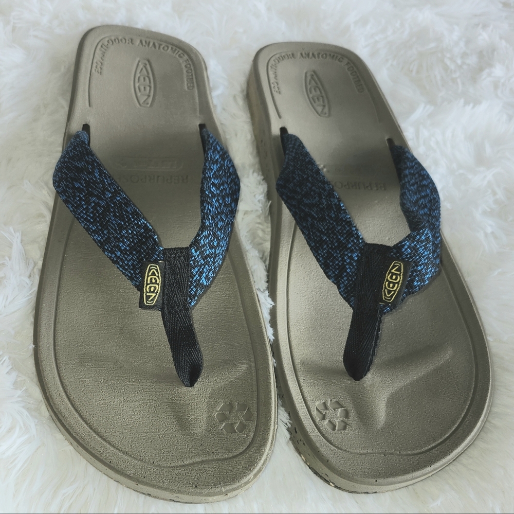 KEEN Harvest Black and Blue Flip Flops